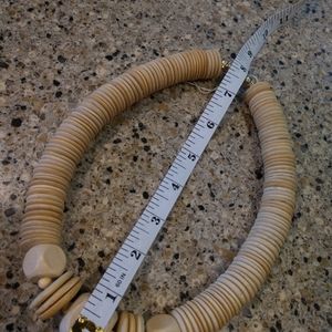 Bulky wood beaded statement necklace